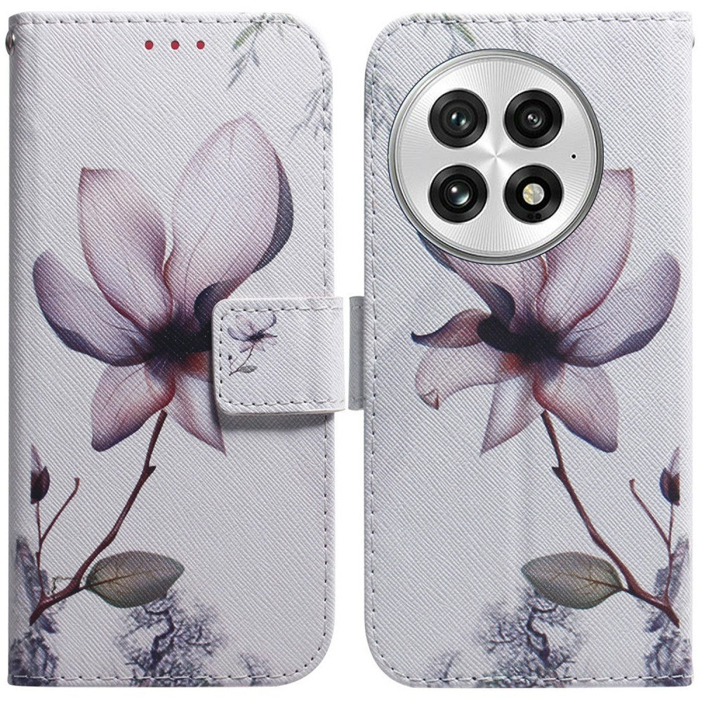 EIDERWOOD OnePlus 13 Konstläder Flip Fodral m. Motiv - Blomma