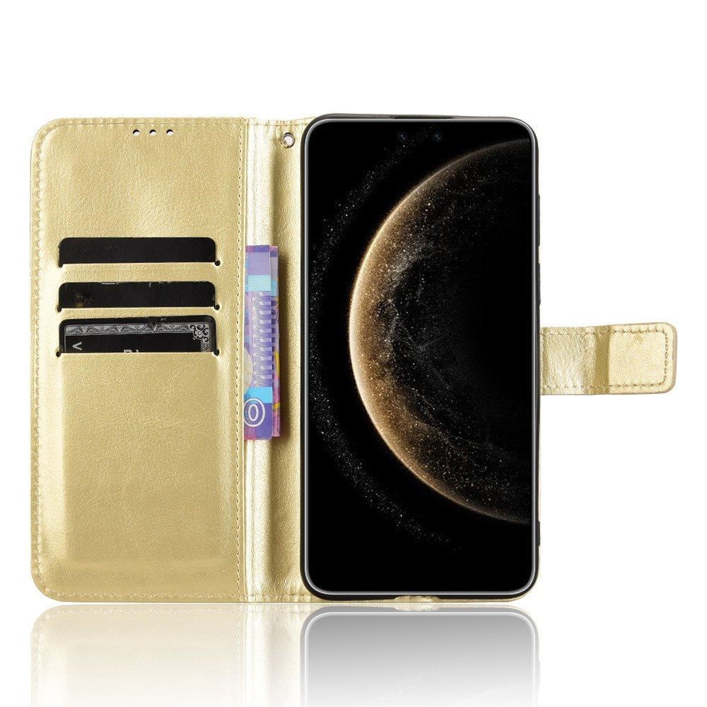 EIDERWOOD Huawei Mate 70 Pro+ / 70 Pro Konstläder Flip Fodral m. Rem - Guld