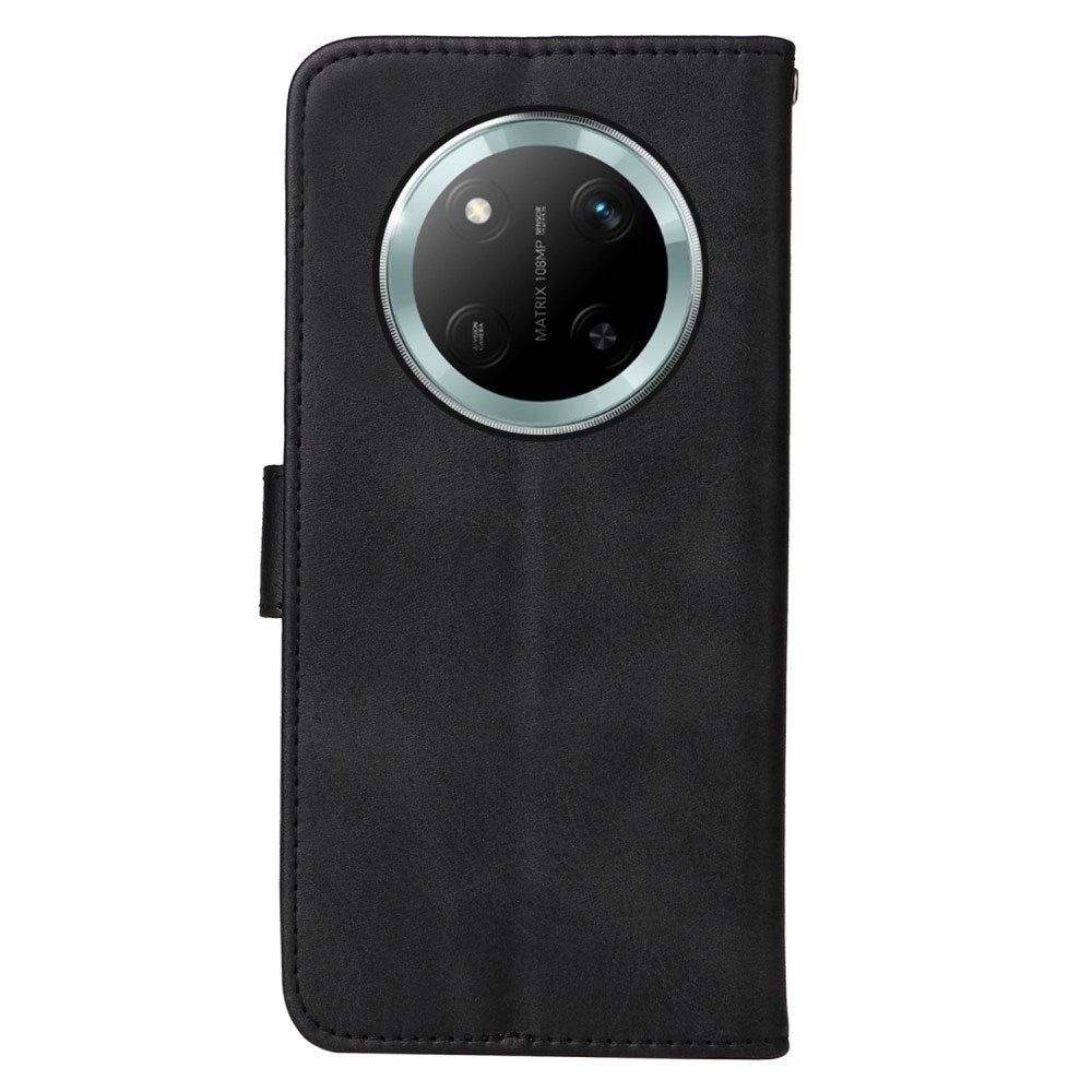 EIDERWOOD Honor Magic7 Lite Konstläder Flip Fodral m. Rem - Svart