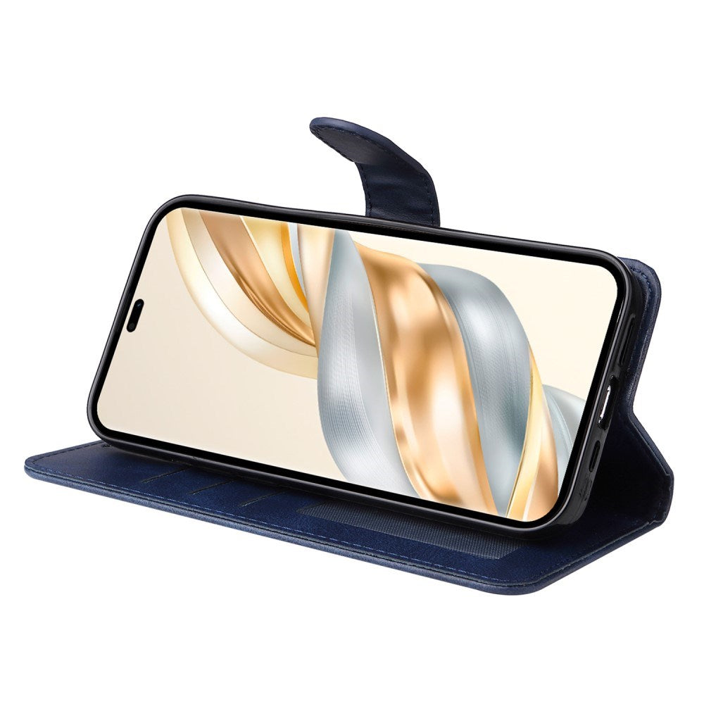 EIDERWOOD Honor Magic7 Lite Konstläder Flip Fodral m. Rem - Blå