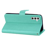 EIDERWOOD Samsung Galaxy S25 Konstläder Flip Fodral m. Ugglemotiv - Turkos