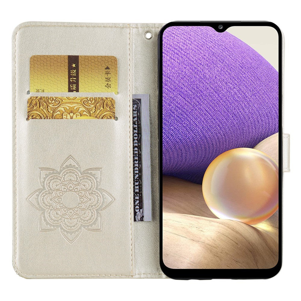 EIDERWOOD Samsung Galaxy S25+ (Plus) Konstläder Flip Fodral m. Ugglemotiv - Guld