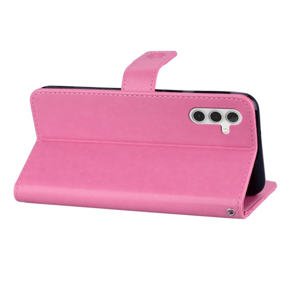 EIDERWOOD Samsung Galaxy S25+ (Plus) Konstläder Flip Fodral m. Ugglemotiv - Rosa