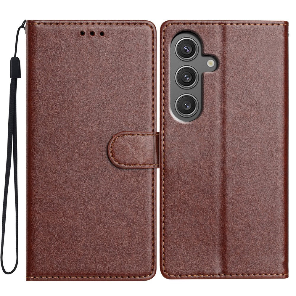 EIDERWOOD Samsung Galaxy A56 (5G) Konstläder Flip Fodral m. Rem - Brun