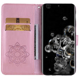 EIDERWOOD Samsung Galaxy S25 Ultra Konstläder Flip Fodral m. Ugglemotiv - Rosa