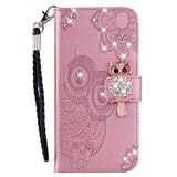 EIDERWOOD Samsung Galaxy S25 Ultra Konstläder Flip Fodral m. Ugglemotiv - Rosa