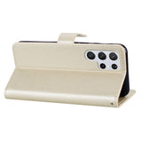 EIDERWOOD Samsung Galaxy S25 Ultra Konstläder Flip Fodral m. Ugglemotiv - Guld