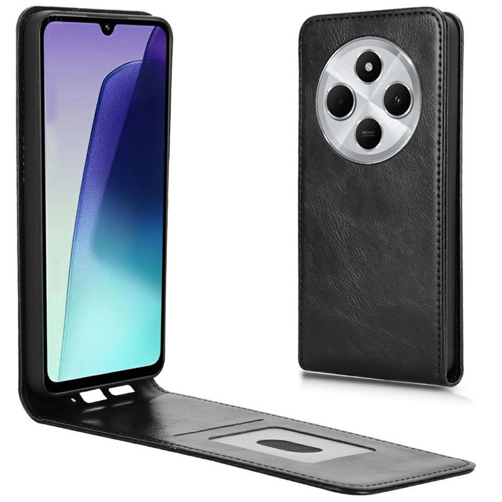 EIDERWOOD Xiaomi Redmi 14C Vertikalt Flip Fodral m. Korthållare - Svart