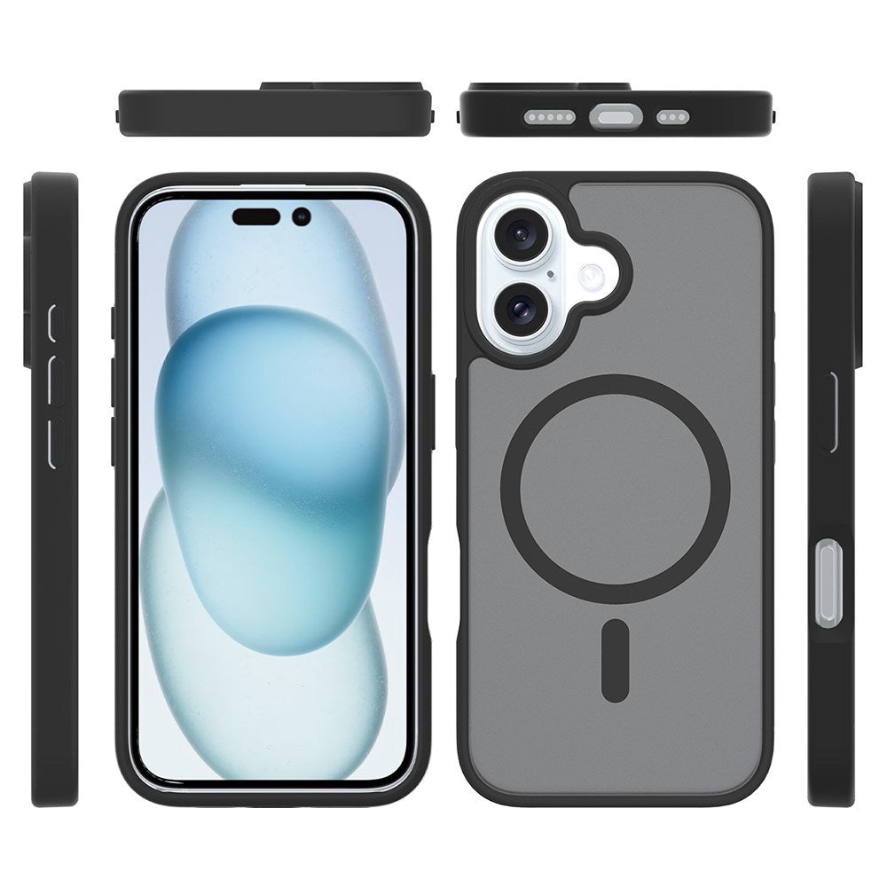 EIDERWOOD iPhone 16 Matt Hybrid Skal - MagSafe Kompatibel - Svart / Genomskinlig