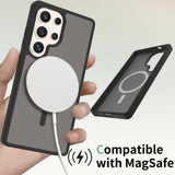 EIDERWOOD Samsung Galaxy S25 Ultra Matt Hybrid Skal - MagSafe Kompatibel - Blå / Genomskinlig