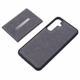 EIDERWOOD Samsung Galaxy S25 2-i-1 Konstläder Skal m. Korthållare & Ställfunktion - Grå