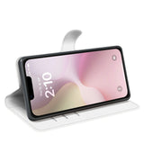 EIDERWOOD iPhone 16e Konstläder Flip Fodral m. Korthållare & Ställfunktion - Vit