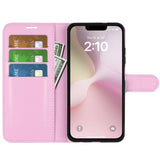 EIDERWOOD iPhone 16e Konstläder Flip Fodral m. Korthållare & Ställfunktion - Rosa