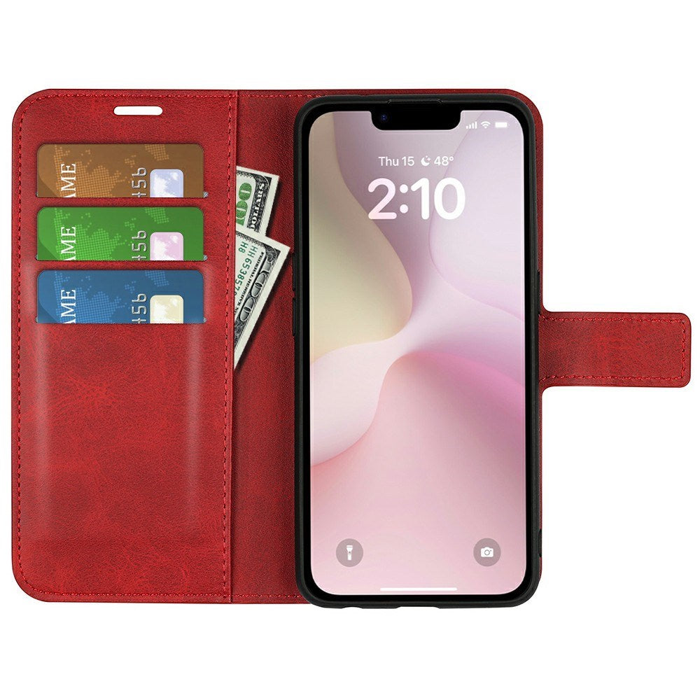 EIDERWOOD iPhone 17e / 16e Konstläder Flip Fodral - Röd