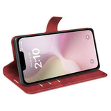 EIDERWOOD iPhone 17e / 16e Konstläder Flip Fodral - Röd