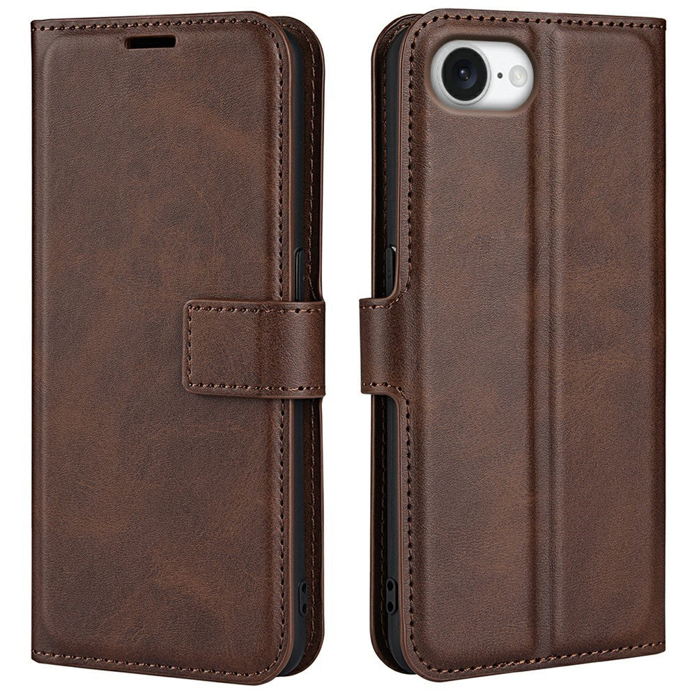 EIDERWOOD iPhone 17e / 16e Konstläder Flip Fodral - Brun
