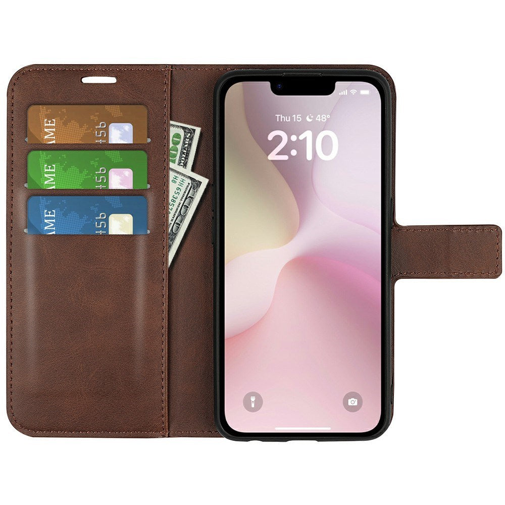 EIDERWOOD iPhone 17e / 16e Konstläder Flip Fodral - Brun