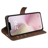 EIDERWOOD iPhone 17e / 16e Konstläder Flip Fodral - Brun