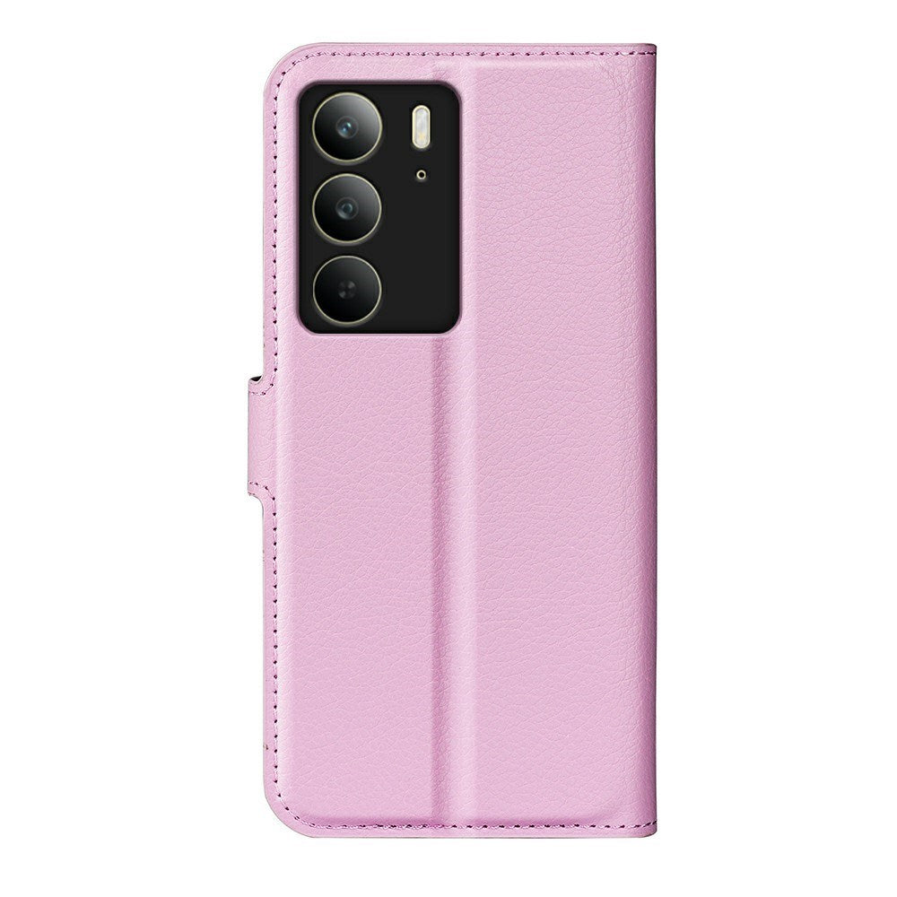 EIDERWOOD Realme C75 Konstläder Flip Fodral m. Korthållare & Ställfunktion - Rosa