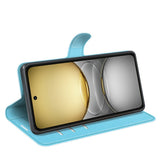 EIDERWOOD Realme C75 Konstläder Flip Fodral m. Korthållare & Ställfunktion - Blå