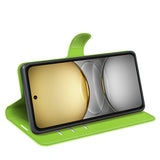 EIDERWOOD Realme C75 Konstläder Flip Fodral m. Korthållare & Ställfunktion - Grön