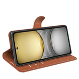 EIDERWOOD Realme C75 Konstläder Flip Fodral m. Korthållare & Ställfunktion - Brun