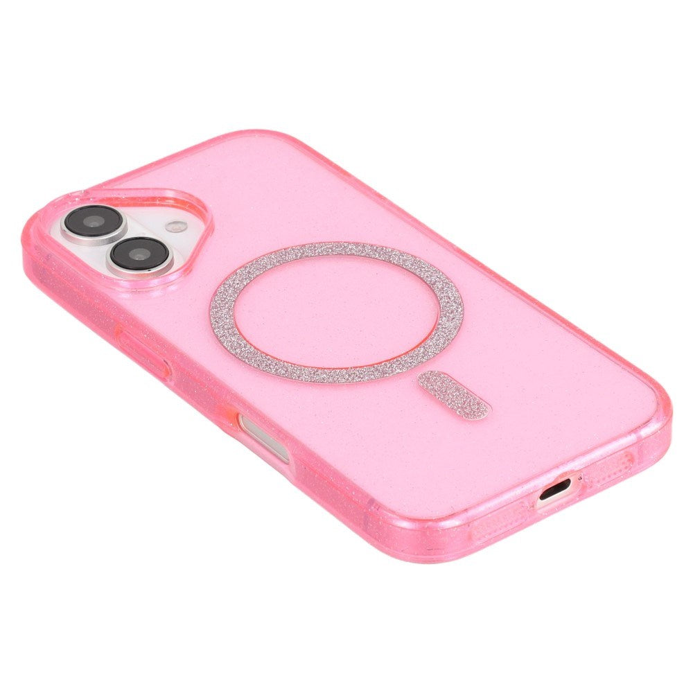 EIDERWOOD iPhone 16 Plus Plast Glitter Skal - MagSafe Kompatibelt - Rosa