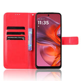 EIDERWOOD Motorola Moto G05 / E15 Konstläder Flip Fodral m. Rem - Röd