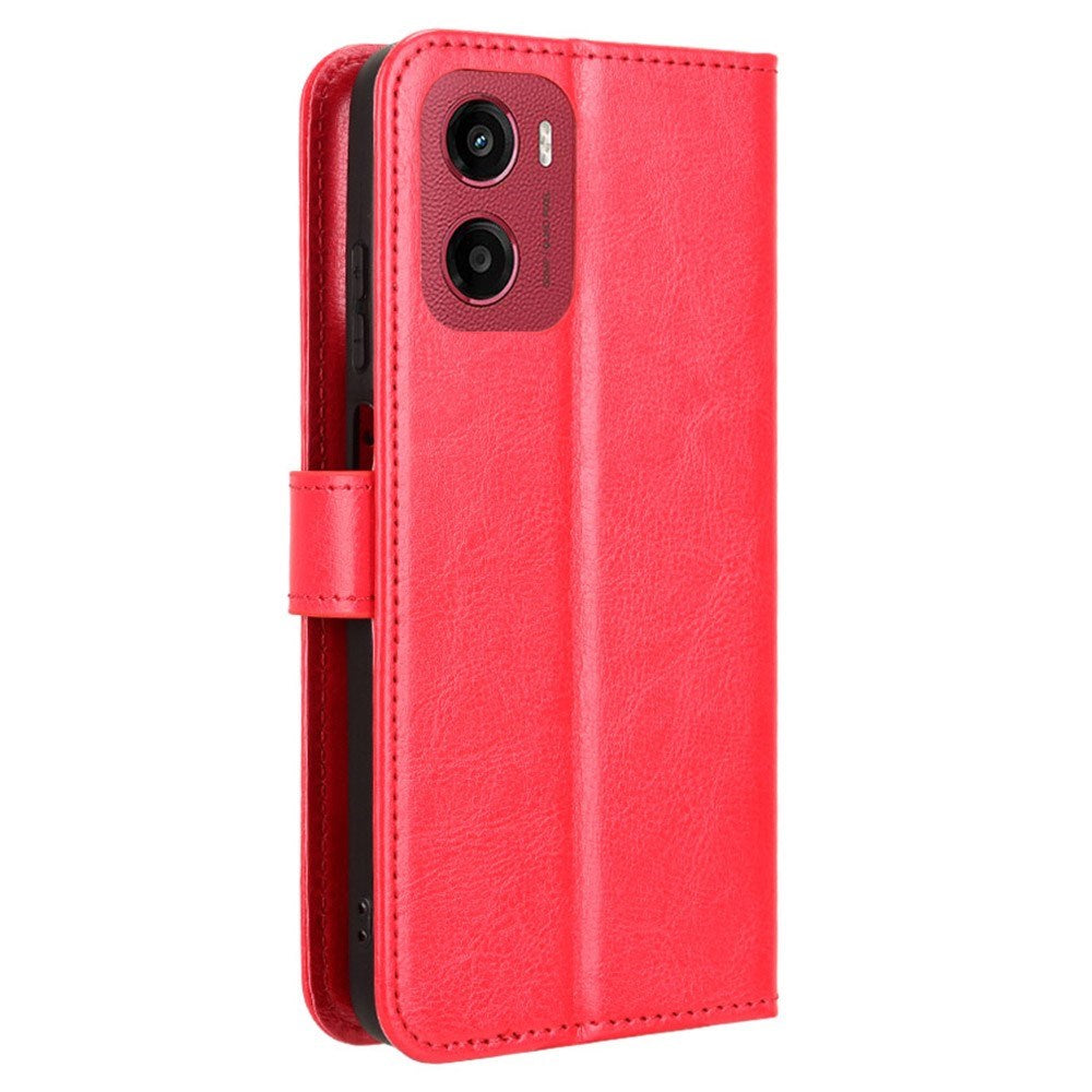 EIDERWOOD Motorola Moto G05 / E15 Konstläder Flip Fodral m. Rem - Röd