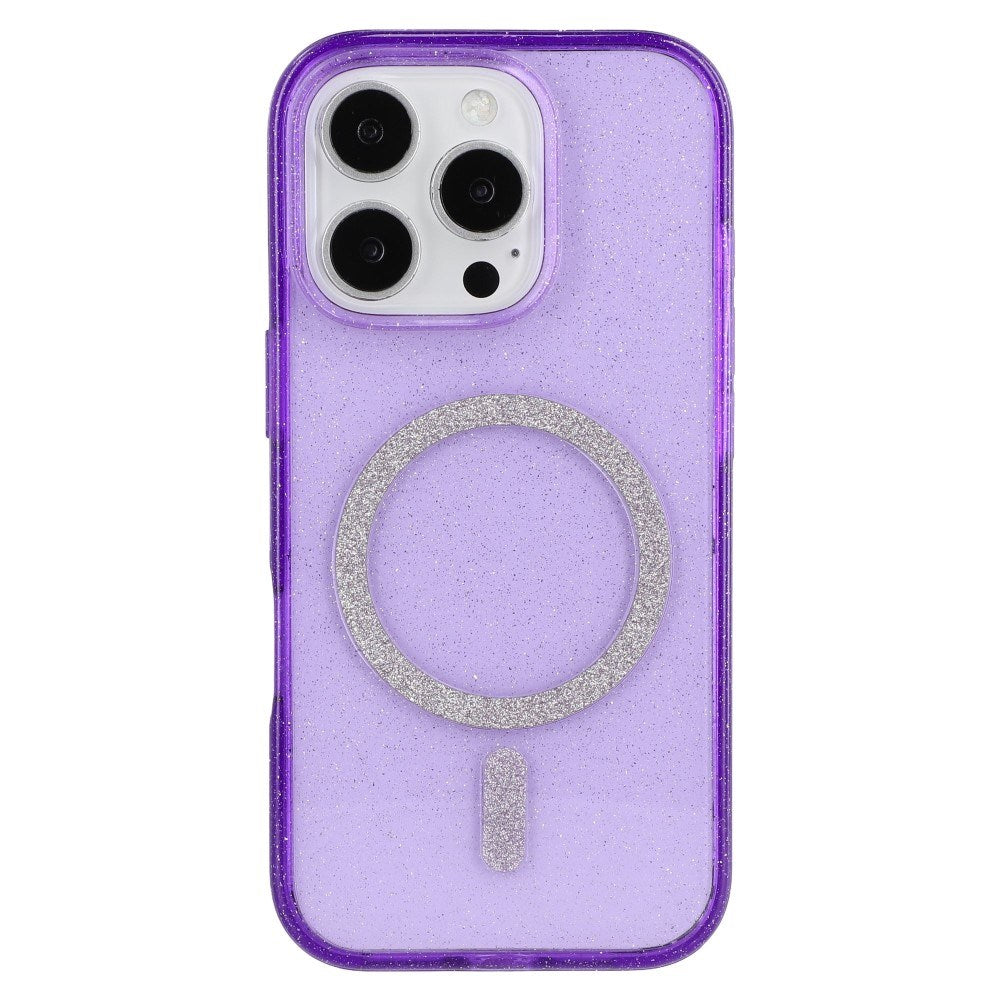 EIDERWOOD iPhone 16 Pro Max Plast Glitter Skal - MagSafe Kompatibelt - Lila