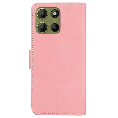 EIDERWOOD Motorola Moto G15 Konstläder Flip Fodral m. Korthållare & Ställfunktion - Rosa