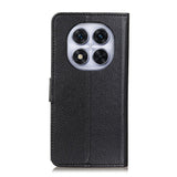 EIDERWOOD Xiaomi Redmi Note 14 Pro (5G) / Poco X7 Litchi Konstläder Fodral med Plånbok & Stativfunktion - Svart