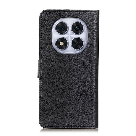 EIDERWOOD Xiaomi Redmi Note 14 Pro (5G) / Poco X7 Litchi Konstläder Fodral med Plånbok & Stativfunktion - Svart