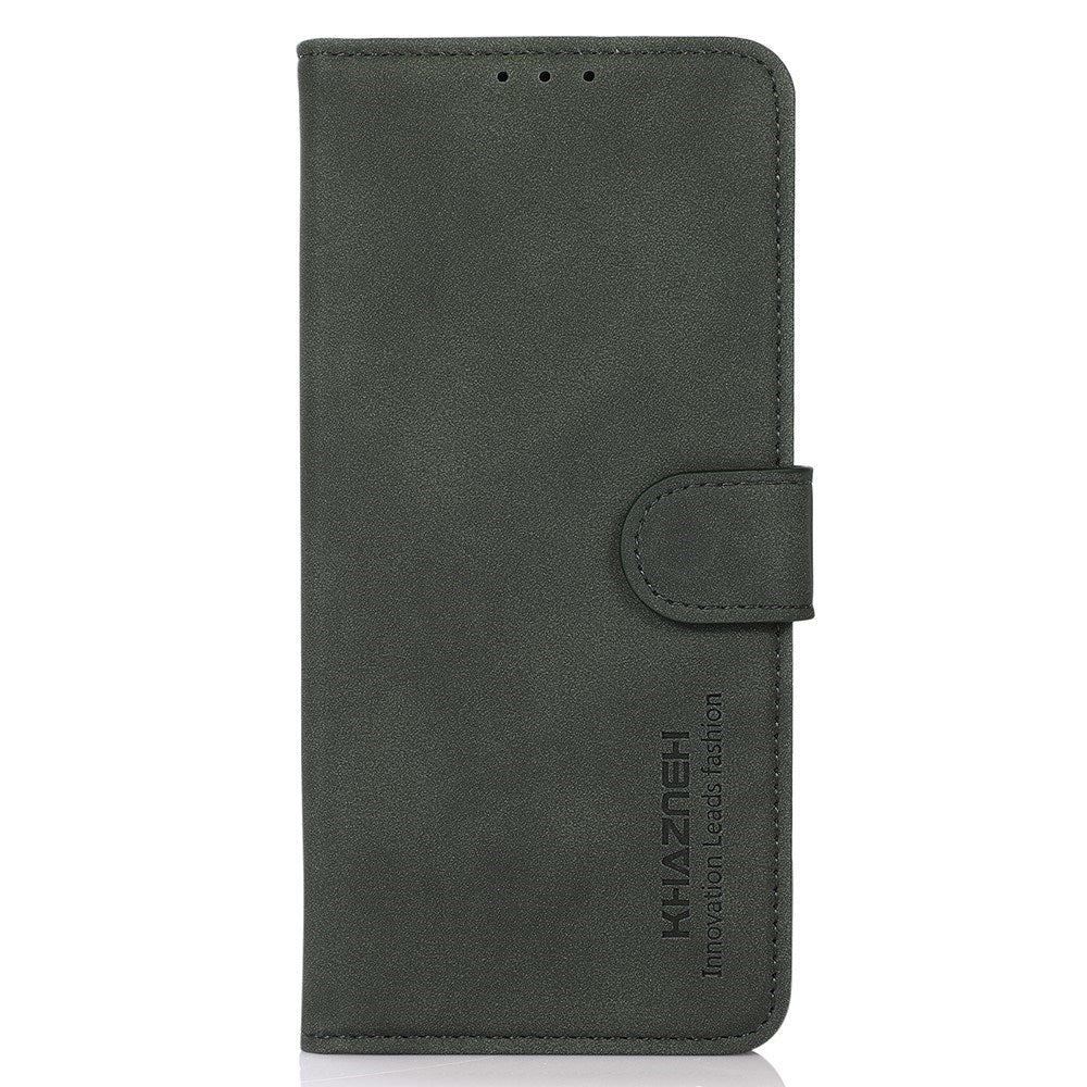 Xiaomi Redmi Note 14 (5G) KHAZNEH Konstläder Flip Fodral m. Korthållare & Ställfunktion - Grön