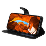 EIDERWOOD Motorola Moto E14 (4G) / G04 (4G) / G04s (4G) / G24 (4G) Konstläder Flip Fodral m. Rem - Svart