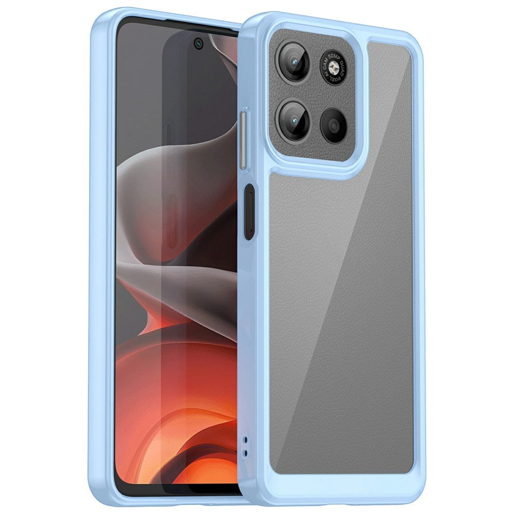 EIDERWOOD Motorola Moto G15 / G05 / E15 Hybrid Plast Skal - Genomskinlig / Blå Kant