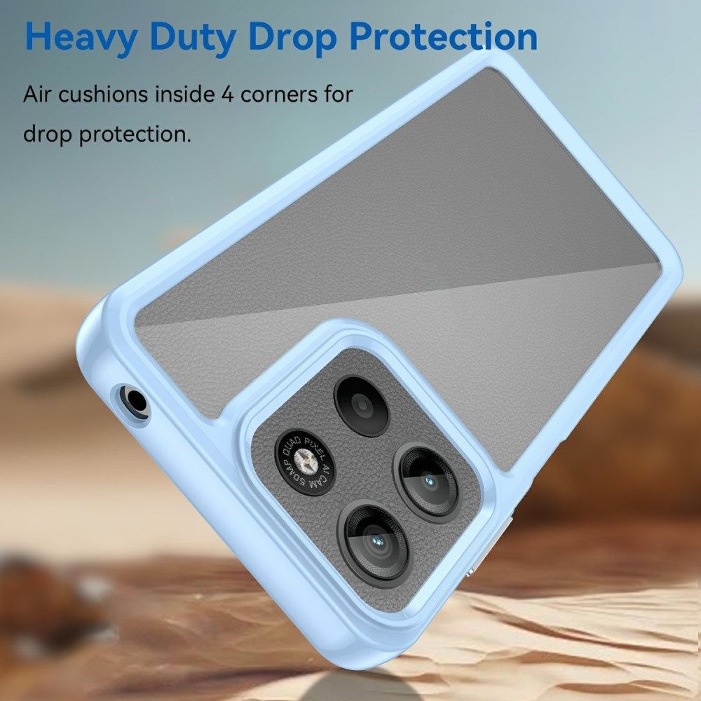 EIDERWOOD Motorola Moto G15 / G05 / E15 Hybrid Plast Skal - Genomskinlig / Blå Kant