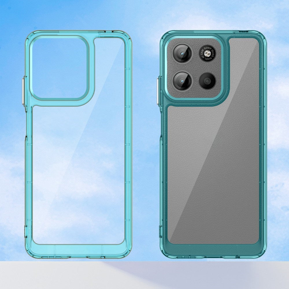 EIDERWOOD Motorola Moto G15 / G05 / E15 Hybrid Plast Skal - Genomskinlig / Turkos