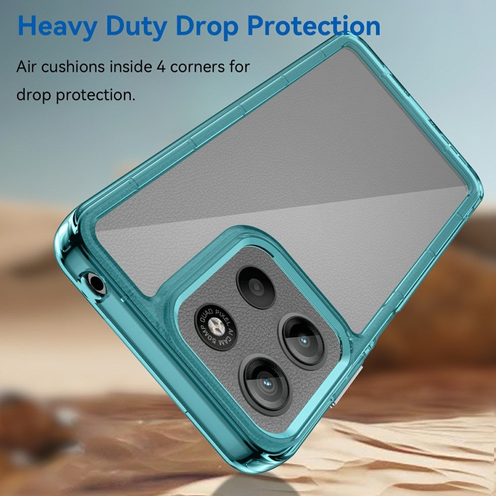 EIDERWOOD Motorola Moto G15 / G05 / E15 Hybrid Plast Skal - Genomskinlig / Turkos