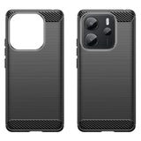 EIDERWOOD Xiaomi Redmi Note 14 (4G) Brushed Carbon Fiber Flexibelt Plast Skal - Svart