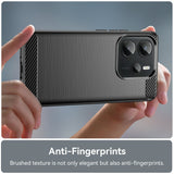 EIDERWOOD Xiaomi Redmi Note 14 (4G) Brushed Carbon Fiber Flexibelt Plast Skal - Svart