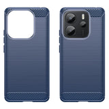 EIDERWOOD Xiaomi Redmi Note 14 (4G) Brushed Carbon Fiber Flexibelt Plast Skal - Blå