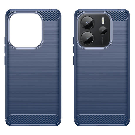 EIDERWOOD Xiaomi Redmi Note 14 (4G) Brushed Carbon Fiber Flexibelt Plast Skal - Blå