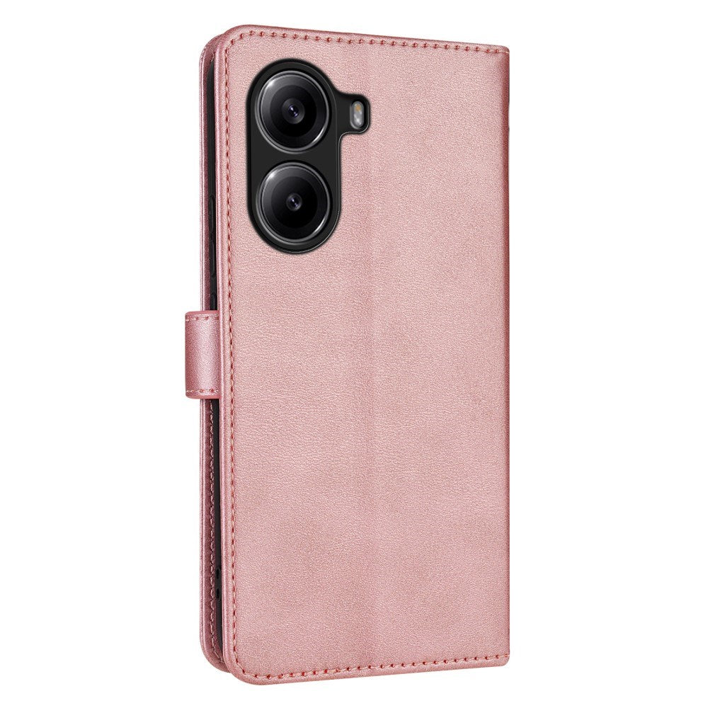 EIDERWOOD Xiaomi Poco X7 Pro Konstläder Flip Fodral m. Korthållare & Ställfunktion - Rose Gold