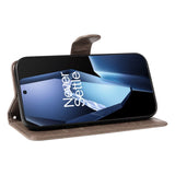 EIDERWOOD OnePlus 13R Fodral med Graverat Motiv - Korthållare och Stativfunktion - Grå