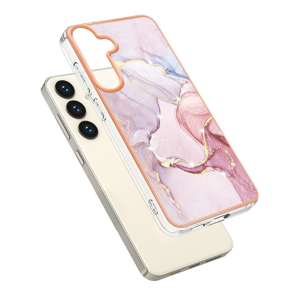 EIDERWOOD Samsung Galaxy S25+ (Plus) / S24+ (Plus) Marmormönstrat Plast Skal - Rose Gold
