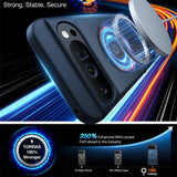 Google Pixel 9 Pro XL TORRAS Mat Skal - MagSafe Kompatibel - Genomskinlig / Mörk Blå