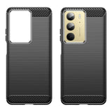 EIDERWOOD Realme C75 Brushed Carbon Fiber Flexibelt Plast Skal - Svart