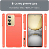 EIDERWOOD Realme C75 Brushed Carbon Fiber Flexibelt Plast Skal - Röd