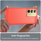 EIDERWOOD Realme C75 Brushed Carbon Fiber Flexibelt Plast Skal - Röd